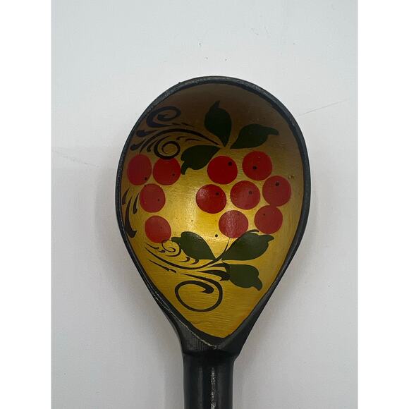 Russian Khokhlma Folk Art Collection Handmade‎ Wooden Spoons And Plate Floral - Picture 5 of 8